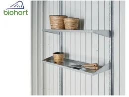Regálové poličky pre záhradné domčeky Biohort