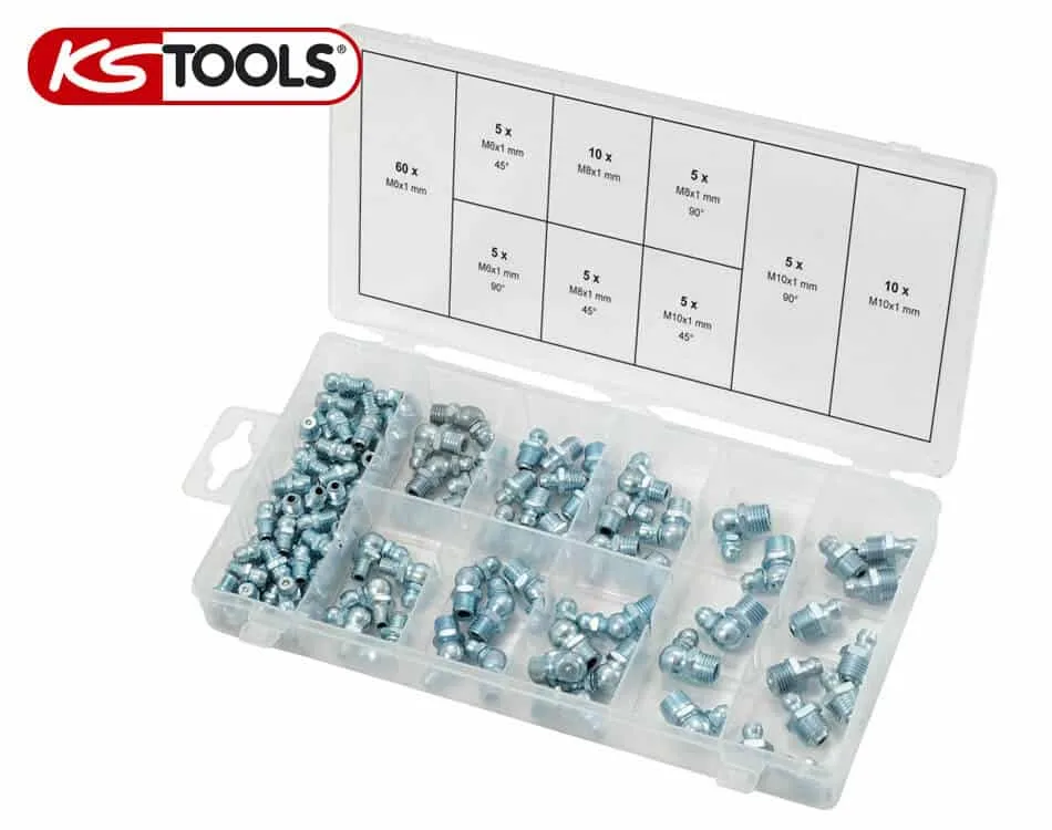 Sada tlakových mazníc KS Tools M6-8-10 x 1 mm - 110 dielna